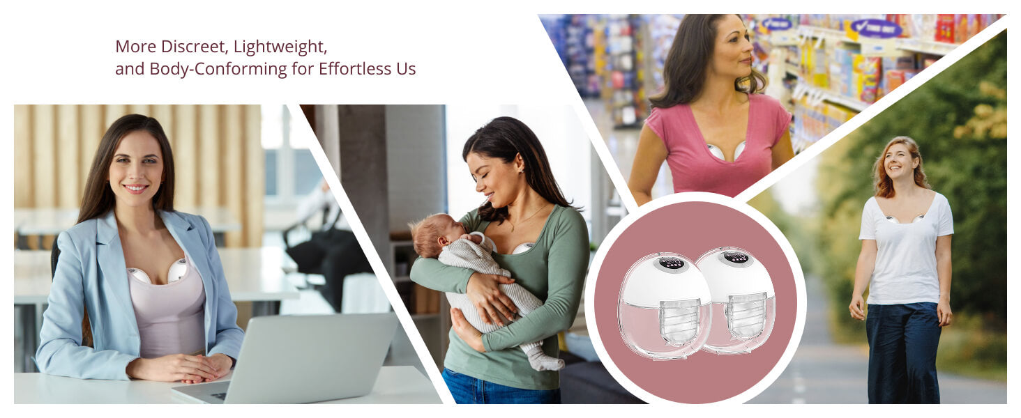 body conforming breast pump for woking mom