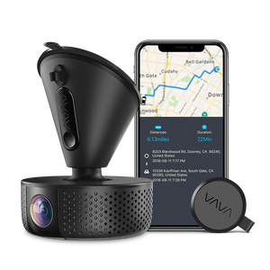 VAVA 1080P Dash Cam with a smartphone in the background
