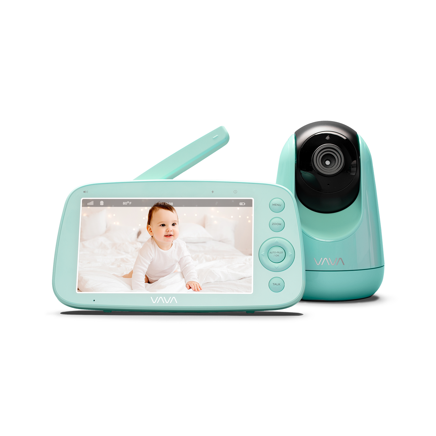 VAVA baby monitor and camera in green