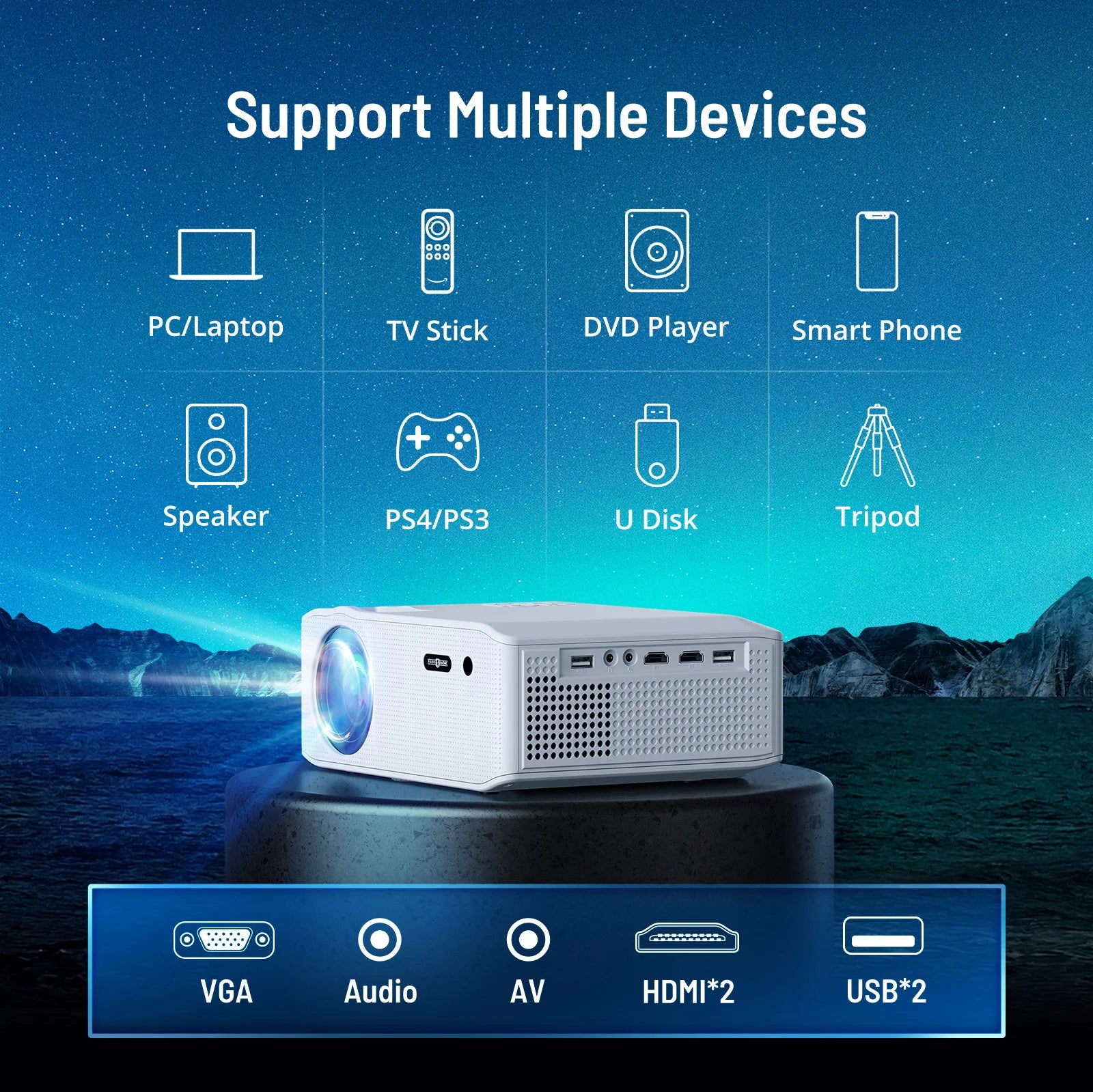 Outlet | Full HD Bluetooth Projector