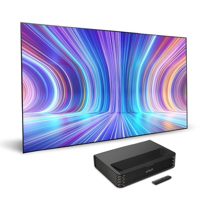 VAVA Chroma Bundle with VAVA ALR Screen Pro, VAVA chroma in black, and remote