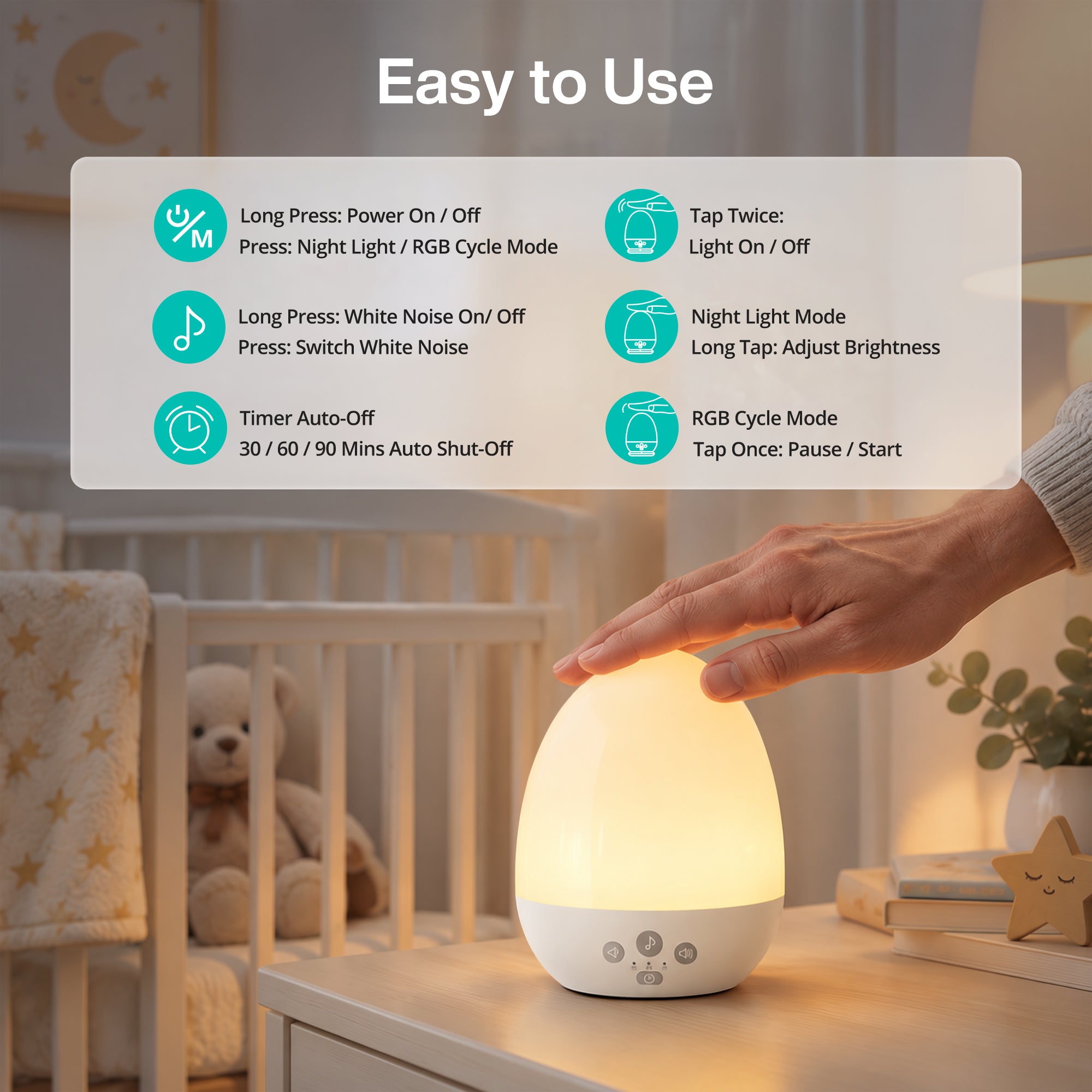 VAVA Egg Baby Night Light Plus