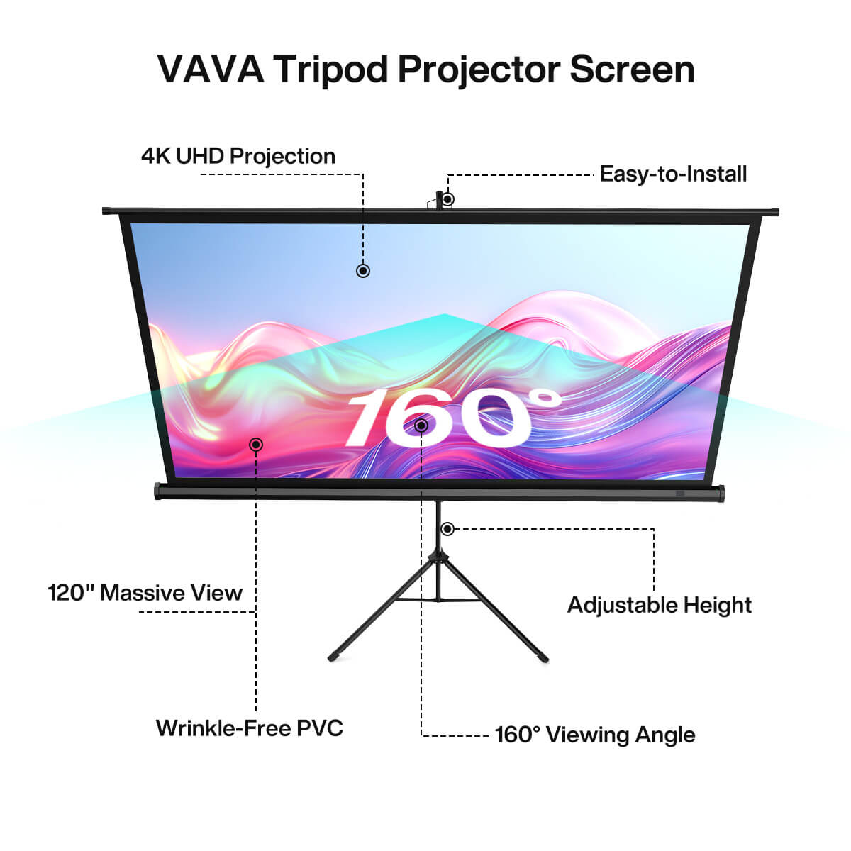 VAVA 120" Tripod Projector Screen