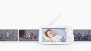 VAVA Baby Monitor depicting scan-view mode, connecting up to 4 cameras