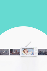 VAVA Baby Monitor depicting scan-view mode, connecting up to 4 cameras