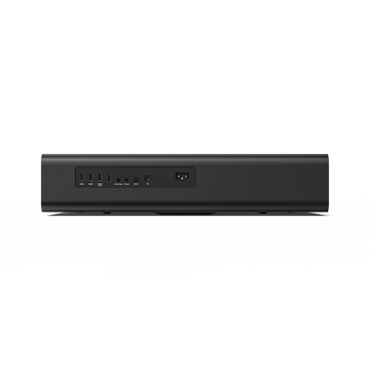 Full compatibility with multiple inputs and outputs on back of the VAVA Chroma triple laser projector, power plug, HDMI, USB