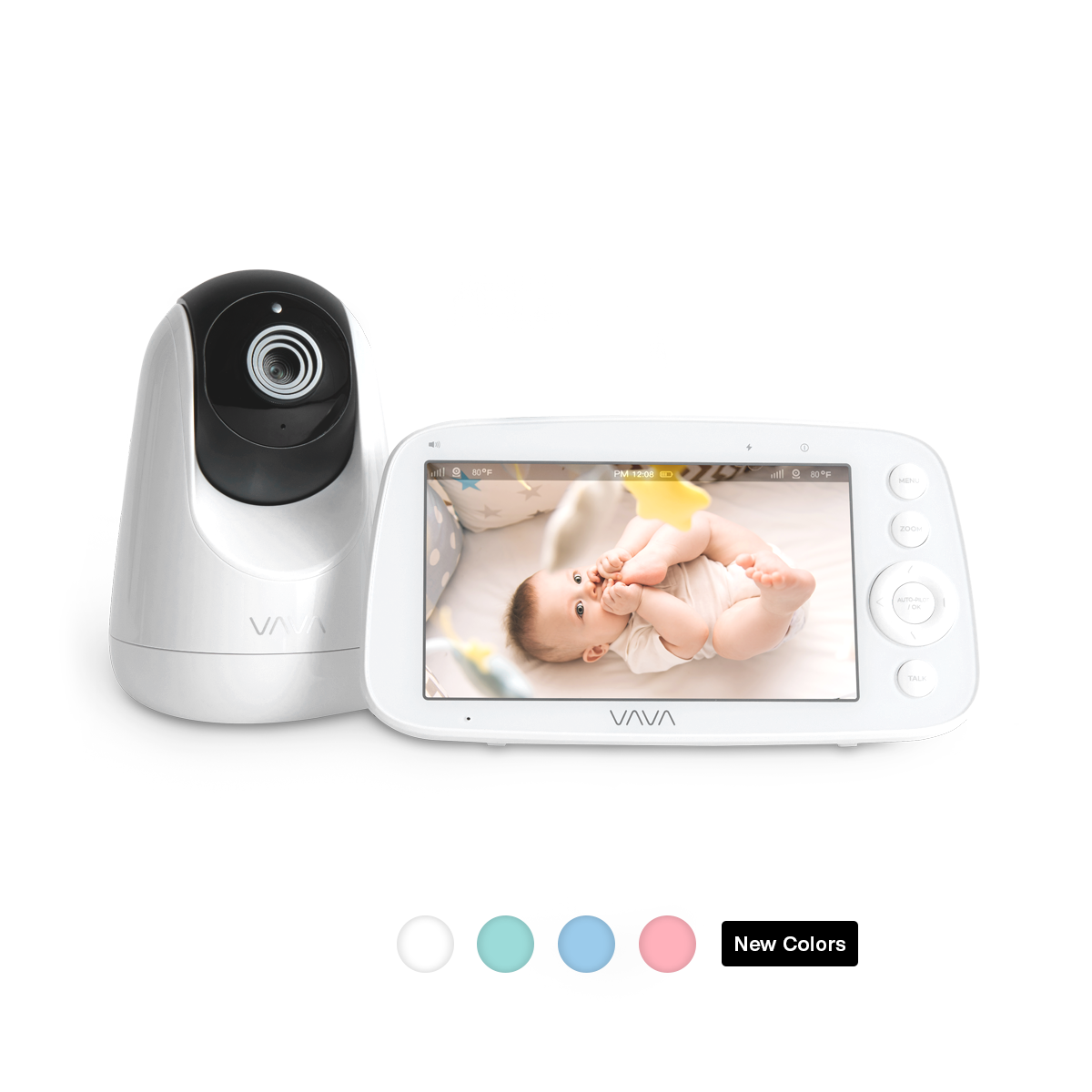 GHB Babyphone Caméra Bébé Moniteur 2,4 Inches LCD Babyphone Vidéo