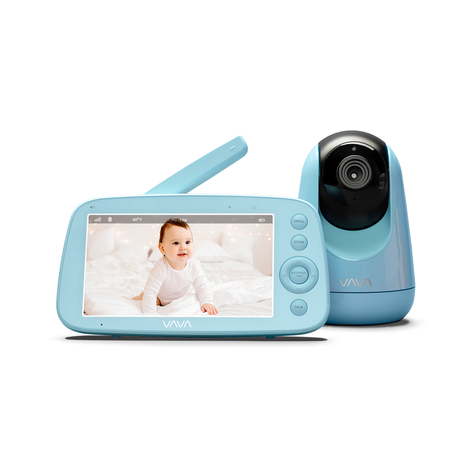 VAVA baby monitor and camera in blue