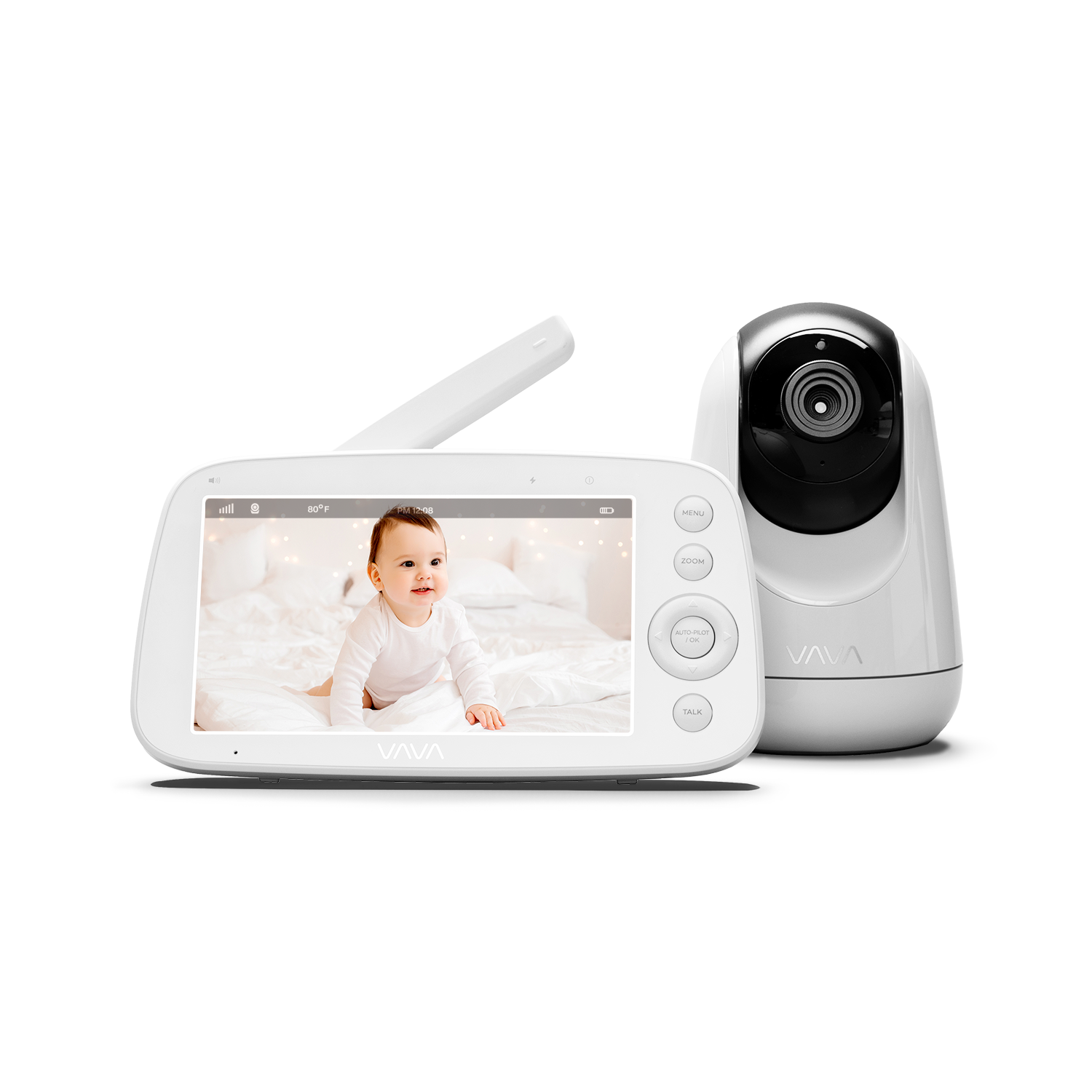 VAVA baby monitor and camera in white with new color options below