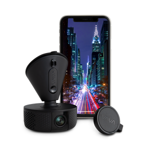 VAVA 1080P Dash Cam with a smartphone in the background