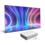 VAVA 4K Laser TV Bundle, including ALR screen pro, VAVA 4K laser projector, and projector remote