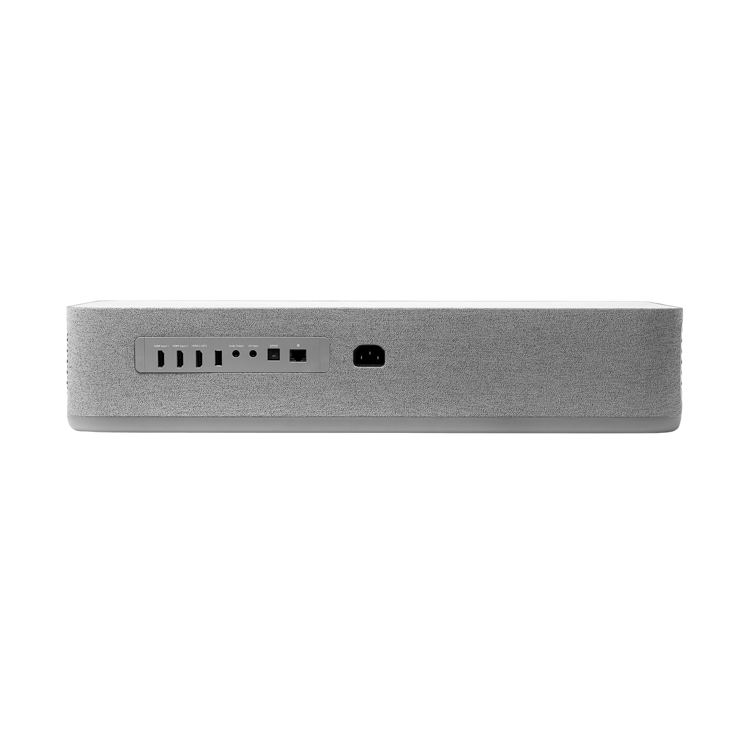 The back of the white VAVA 4K Laser TV, showing the ports.