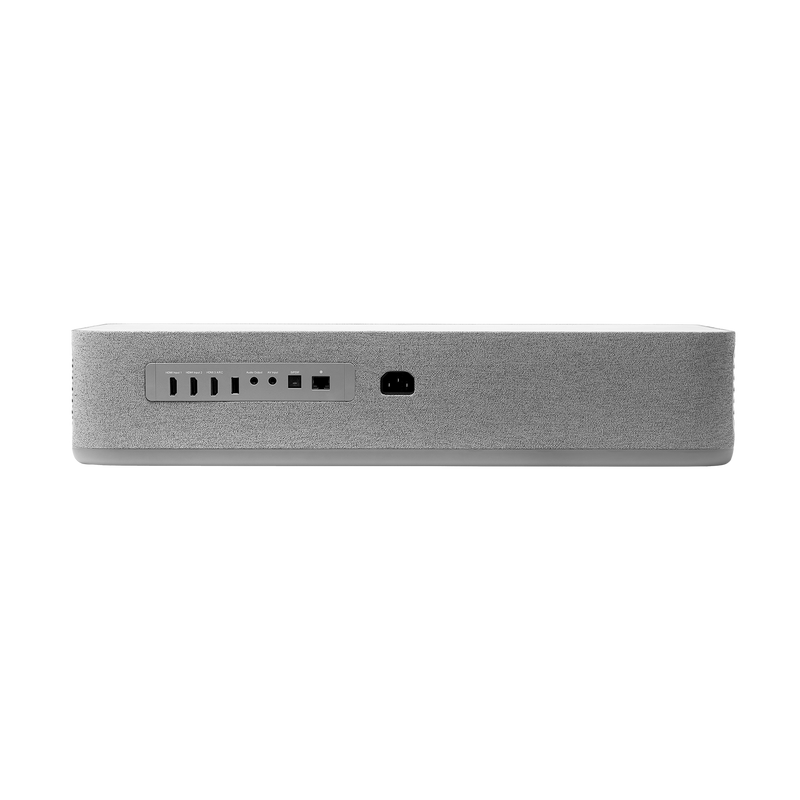 The back of the white VAVA 4K Laser TV, showing the ports.